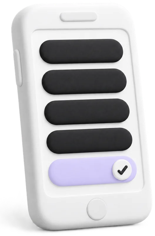 A phone showing a short form with one step ticked